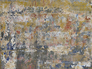 Old wall texture - rusty wall. Grunge background. Several layers of paint.