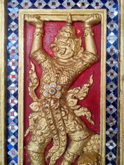 Thai art pattern old style. Detail close up of handmade art.