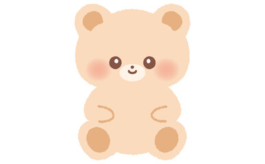 かわいいくまのキャラクターのぬいぐるみのイラスト
