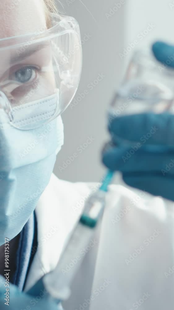 Poster a medical professional is getting ready to administer a vaccine injection, ensuring the safety and h