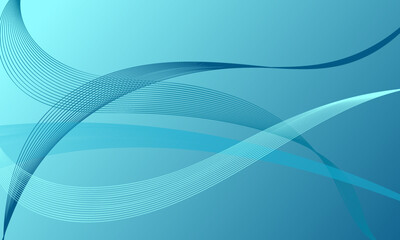 green blue light lines wave curve on smooth gradient abstract background