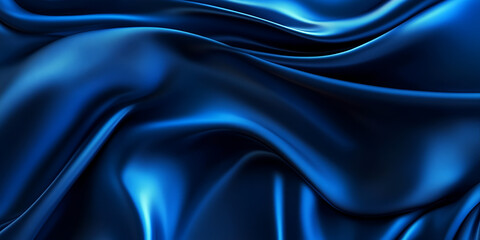 Obraz premium Smooth Flowing Blue Satin Fabric