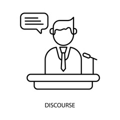 discourse concept line icon. Simple element illustration. discourse concept outline symbol design.