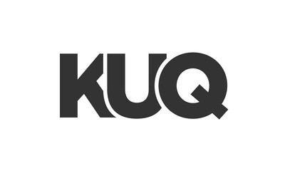 KUQ logo design template with strong and modern bold text. Initial based vector logotype featuring simple and minimal typography. Trendy company identity.