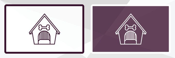 pet house  outline icon. Linear vector from furniture concept. Thin line white and black pet house  icon isolated on white and dark background