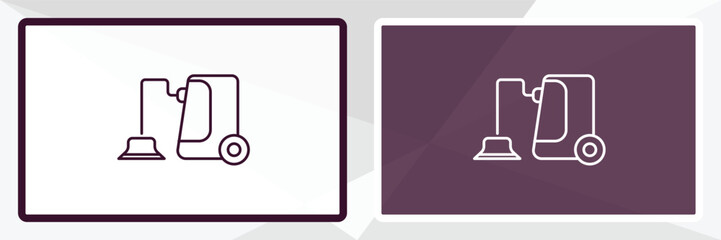 carpet sweeper  outline icon. Linear vector from furniture concept. Thin line white and black carpet sweeper  icon isolated on white and dark background