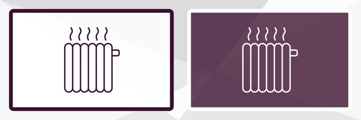 heating unit  outline icon. Linear vector from furniture concept. Thin line white and black heating unit  icon isolated on white and dark background