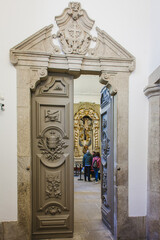 wooden doors of a  portuguese church