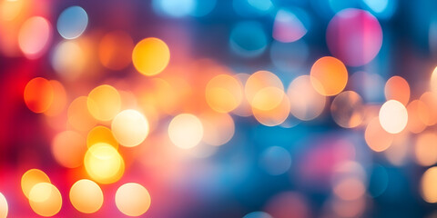 Fototapeta premium Vibrant Bokeh Lights on Dark Background
