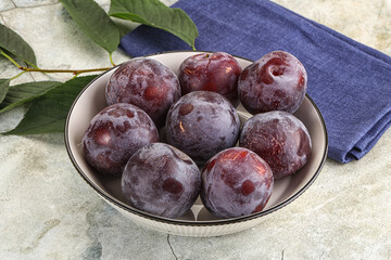 Ripe sweet tasty blue plum