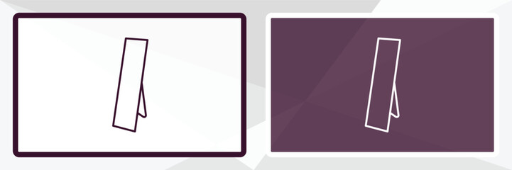 mirror  outline icon. Linear vector from furniture concept. Thin line white and black mirror  icon isolated on white and dark background