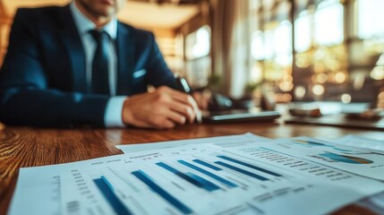 Economic stability discussion with economists reviewing steady growth reports, professional setting, sharp focus, bright lighting