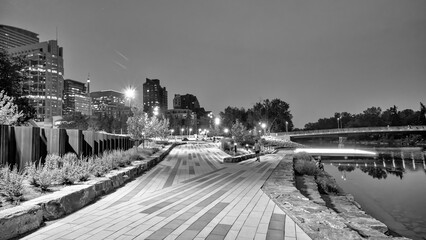 Calgary waterfront trail at night, Canada