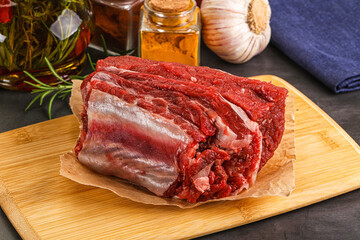 Raw beef ribs for cooking