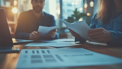 Job interview in a modern office with a professional setting, two people discussing career opportunities, sharp focus, soft lighting