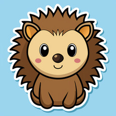Fototapeta premium cartoon, animal, lion, vector, illustration, hedgehog, art, mammal, cat, wild, cute, funny, character, drawing, fun, wildlife, zoo, pet, baby, toy, safari, nature, brown, dog, smile