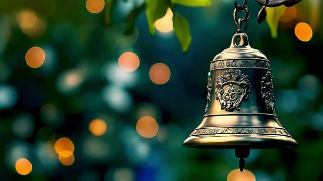 a bell  to represent the ringing of the bell