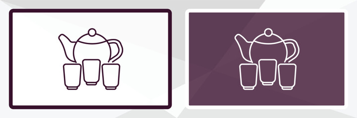 tea ceremony  outline icon. Linear vector from food concept. Thin line white and black tea ceremony  icon isolated on white and dark background