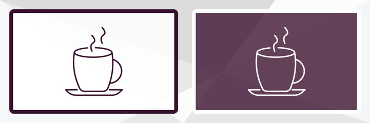 coffee cup with steam  outline icon. Linear vector from food concept. Thin line white and black coffee cup with steam  icon isolated on white and dark background