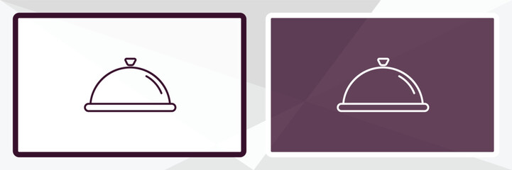 serving dish  outline icon. Linear vector from food concept. Thin line white and black serving dish  icon isolated on white and dark background