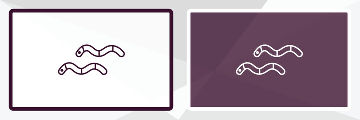 worms  outline icon. Linear vector from food concept. Thin line white and black worms  icon isolated on white and dark background