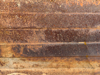 Panoramic grunge rusted metal texture, rust and oxidized metal background. Old metal iron panel.