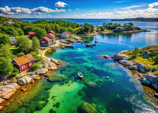 Serene Sandhamn Island View with Crystal Clear Waters and Scenic Coastal Landscape in Sweden