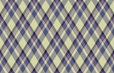 Argyle pattern of geometric rhombus. Harlequin check wallpaper design. Classic diamond shaped textile material for web background, print fabric clothing, sweater, wrapping paper, gift card, invitation