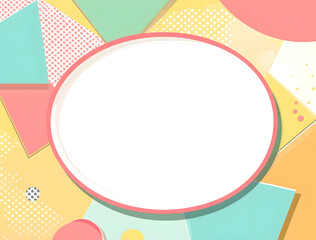 Pastel Abstract Geometric Background with Cloud Frame