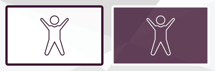 happy human outline icon. Linear vector from feelings concept. Thin line white and black happy human icon isolated on white and dark background