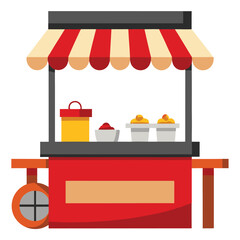 illustration of a Street Food Stall