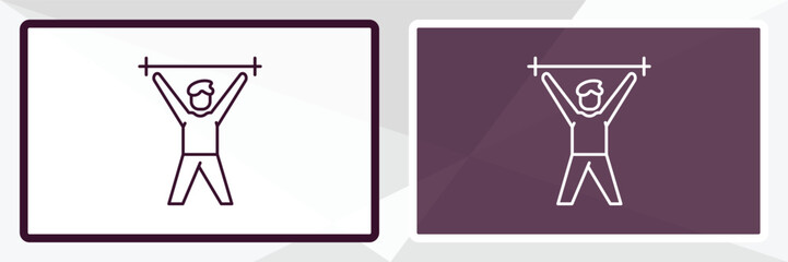 pumped human outline icon. Linear vector from feelings concept. Thin line white and black pumped human icon isolated on white and dark background