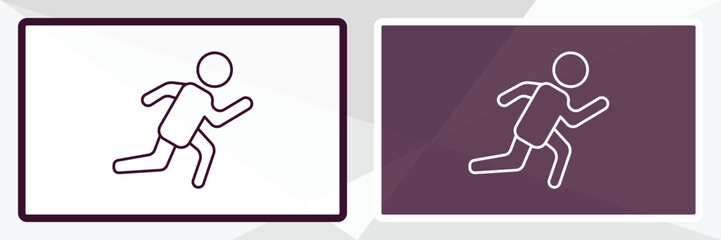 ready human outline icon. Linear vector from feelings concept. Thin line white and black ready human icon isolated on white and dark background