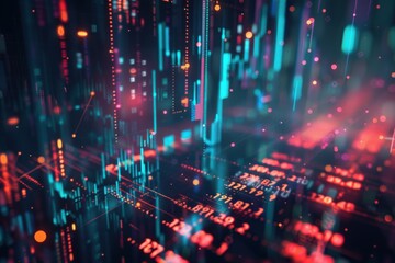 Digital Finance and Data Visualization Highlighting Financial Growth and Technology Trends