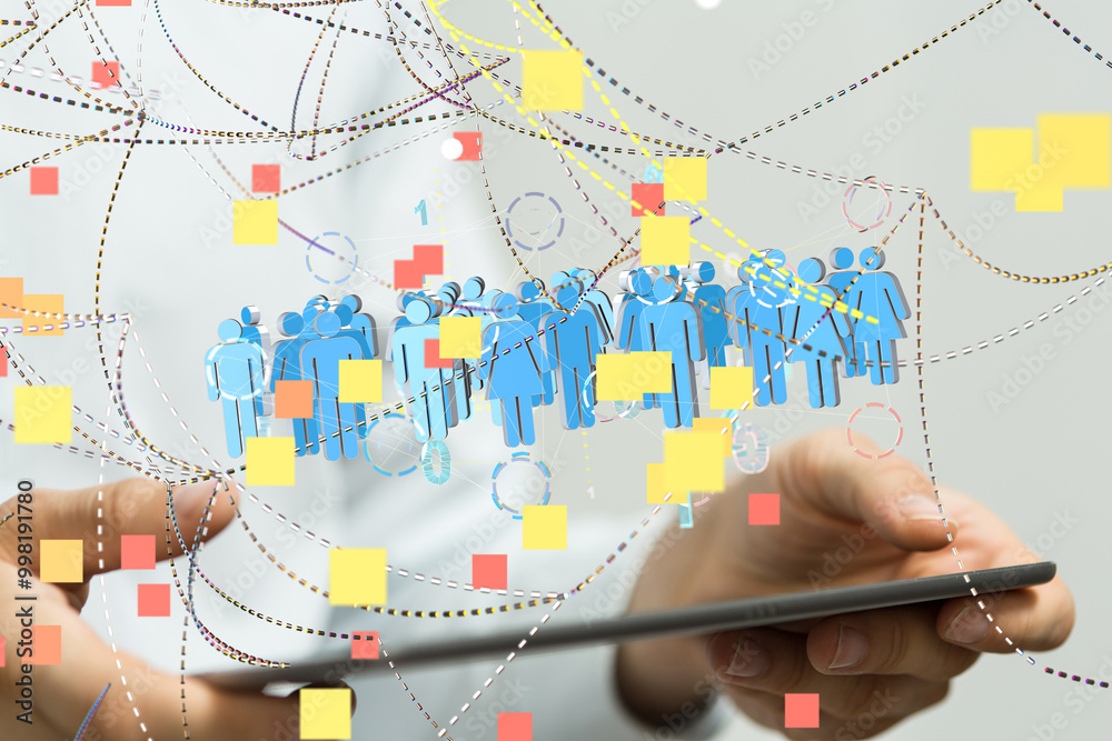 Aufkleber social networking scheme - mixed media