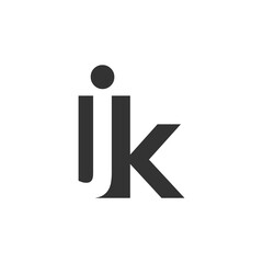 JK creative geometric initial based modern and minimal logo. Letter j k trendy fonts.