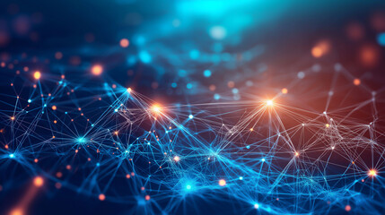 Futuristic Digital Connections in Neon Lights