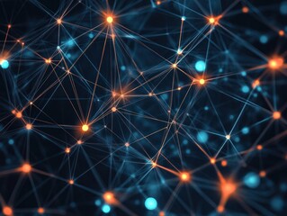 Vector illustration of connecting triangles in a secure network