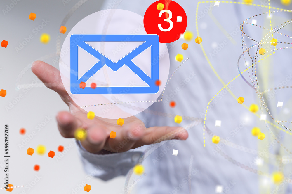 Aufkleber Mail Communication Connection message to mailing