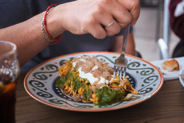 Italian plate of pasta served on restaurant. Classic italian cuisine dish. Popular italian food.