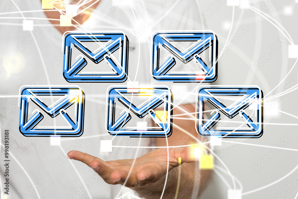 Aufkleber Online people network. Using internet for communication..