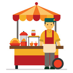 illustration of a Street Food Stall