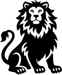 Obraz premium Elegant Black Lion Clipart for Business Branding. 