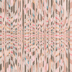 Jungle parrots and pink flamingos Wallpaper print background mosaic