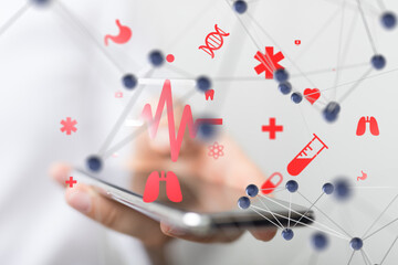 digital medical futuristic interface 3D rendering