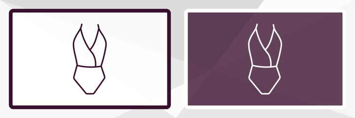 swimwear outline icon. Linear vector from fashion concept. Thin line white and black swimwear icon isolated on white and dark background