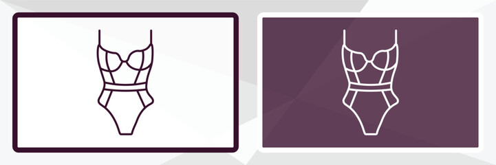 lingerine outline icon. Linear vector from fashion concept. Thin line white and black lingerine icon isolated on white and dark background