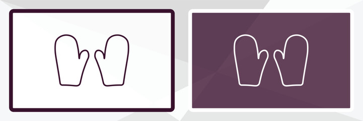 pair of mittens outline icon. Linear vector from fashion concept. Thin line white and black pair of mittens icon isolated on white and dark background