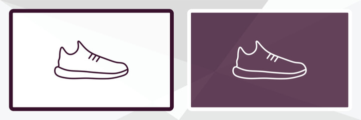 gym shoes outline icon. Linear vector from fashion concept. Thin line white and black gym shoes icon isolated on white and dark background