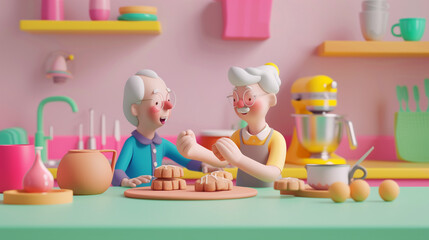 child baking cookies